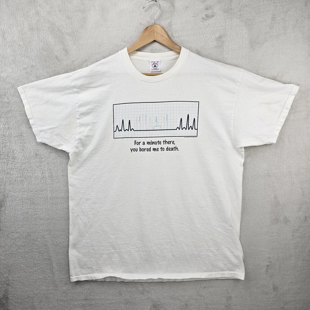 Vintage For a Minute There You Bored Me to Death Shirt XL Funny Humor Tee 90s - Picture 2 of 12